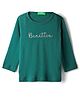 UCB Cotton Knit Full Sleeves Glitter Text Printed T-Shirt - Dark Green