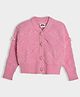 Mi Arcus Full Sleeves Self Designed Cardigan - Pink