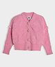 Mi Arcus Full Sleeves Self Designed Cardigan - Pink