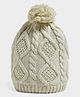 Mi Arcus 100% Cotton Cable Knitted Skull Cap - Cream