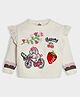 Mi Arcus Full Sleeves Dog & Floral Designed Sweater - White