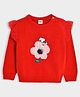 Mi Arcus 100% Cotton Full Sleeves Peanuts Featuring Snoopy Detailed Sweater - Red