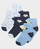 Mi Arcus Bamboo Cotton Pack of 3 Stars & Rabbit Designed Socks - Blue