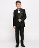 KIDS ISLAND Full Sleeves Solid Coordinating 4 Piece Party Suit With Bow Tie - Black
