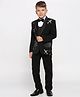 KIDS ISLAND Full Sleeves Aeroplane Printed & Beads Embellished 4 Piece Party Suit Set - Black