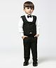 KIDS ISLAND Full Sleeves Beads Embellished & Shimmered 3 Piece Party Suit Set - Black