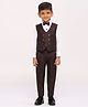 KIDS ISLAND Full Sleeves Shimmered 3 Piece Party Suit Set - Wine