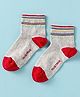 Mustang Cotton Knit Ankle Length Socks with Brand Name Text - Grey