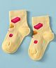 Mustang Cotton Knit Ankle Length Socks with Bricks Design - Yellow