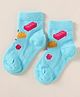 Mustang Cotton Knit Ankle Length Socks with Bricks Design - Light Blue