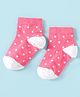 Mustang Cotton Knit Ankle Length Socks with Polka Dots Design - Pink