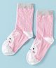 Mustang Cotton Knit Socks with Animal Design - Pink