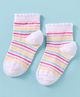 Mustang Cotton Knit Ankle Length Socks with Stripe Design - Pink