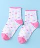 Mustang Cotton Knitted Ankle Length Heart Design Socks - Lavender & Pink
