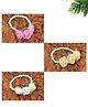 Funkrafts Pack Of 3 Floral Pearl Beaded Bracelet Jewellery Set - Pink White & Off White