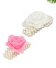 Funkrafts Pack Of 2 Floral Pearl Beaded Bracelet Jewellery Set - Pink & White