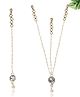 Funkrafts Pack Of 2 Kundan Pearl Beaded Maangteeka Jewellery Set - Golden