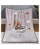 Butterthief Bear Strawberry Printed Double Layered Mink Reversible Baby Blanket for Kids & Toddlers - Grey
