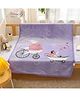 Butterthief Cycle Bear Printed Double Layered Mink Reversible Baby Blanket for Kids & Toddlers - Purple