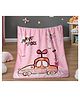 Butterthief Taxi Printed Double Layered Mink Reversible Baby Blanket for Kids & Toddlers - Pink