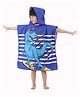 Butterthief Dino Printed Poncho Hooded Bath Towel for Kids & Toddlers - Navy Blue