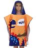 Butterthief Dino Printed Poncho Hooded Bath Towel for Kids & Toddlers - Orange