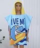 Butterthief Whale Printed Poncho Hooded Bath Towel for Kids & Toddlers - Light Blue