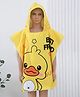 Butterthief Best Friend Printed Poncho Hooded Bath Towel for Kids & Toddlers - Yellow
