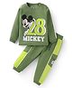 Babyhug Disney Single Jersey Knit Full Sleeves T-Shirt & Lounge Pant Set With Mickey Mouse Graphics - Green