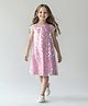Primo Gino Woven  Half Sleeves A Line Coin Sequined Party Dress - Pink