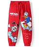 Babyhug Disney Terry Knit Full Length Lounge Pant with Mickey Mouse Graphics - Red