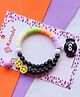 Kamule Halloween Theme Ghost & Smileys Appliqued Fimo Beads Bracelet - Black Orange & Purple