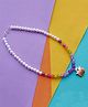 Kamule Halloween Theme Cracked Beads Embellished Scarry Pumpkin Necklace - Purple & White