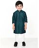 BAD BOYS Full Sleeves Sequin Embellished Self Designed Kurta With Solid Pyjama Set - Green