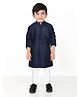 BAD BOYS Full Sleeves Sequin Embellished Self Designed Kurta With Solid Pyjama Set - Navy Blue