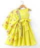 Lil' Drama Cotton Sleeveless Stylish Lace Work Maxi - Yellow