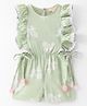 Lil' Drama Cotton Satin Sleeveless Stylish Jumpsuit - Green