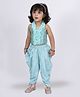 Twisha Sleeveless Sequins Embellished & Ruffle Detailed Top & Dhoti Pant Set - Sea Green