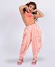 Twisha Halter Neck Sequins Embellished Top & Dhoti - Peach