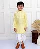 Twisha Full Sleeves Striped Kurta With Dhoti Set - Yellow & White