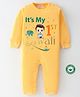 BLUSHES Diwali Theme 100% Cotton Full Sleeves Its My 1st Diwali Text Printed Romper - Yellow