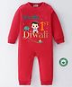 BLUSHES Diwali Theme 100% Cotton Full Sleeves Its My 1st Diwali Text Printed Romper - Red