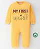 BLUSHES Diwali Theme 100% Cotton Full Sleeves My First Diwali Text Printed Romper - Yellow