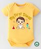 BLUSHES Diwali Theme 100% Cotton Half Sleeves My First Diwali Text Printed Onesie - Yellow