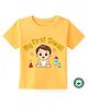 BLUSHES Diwali Theme 100% Cotton Half Sleeves My First Diwali Text Printed Tee - Yellow