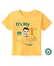 BLUSHES Diwali Theme 100% Cotton Half Sleeves Its My 1st Diwali Text Printed Tee - Yellow