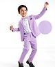 Babyhug Woven Full Sleeves Solid Colour 3 Piece Party Suit with Bow - Purple