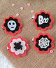 Krisha's KALACAREE Halloween Theme Set Of 4 Floral Detailed Clips - Orange Black & White