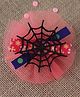 Krisha's KALACAREE Halloween Theme Spider Web Emblished Flutterfloral Net Aligator Clip - Orange
