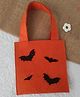 Krisha's KALACAREE Halloween Theme Fun Felt Trick Or Treat Bat Embelished Bag - Orange